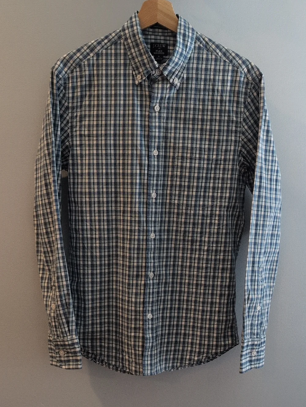 J. Crew Men's S Slim Untucked Flex Washed Long Sleeve Shirt Style #BP971 - Picture 1 of 15
